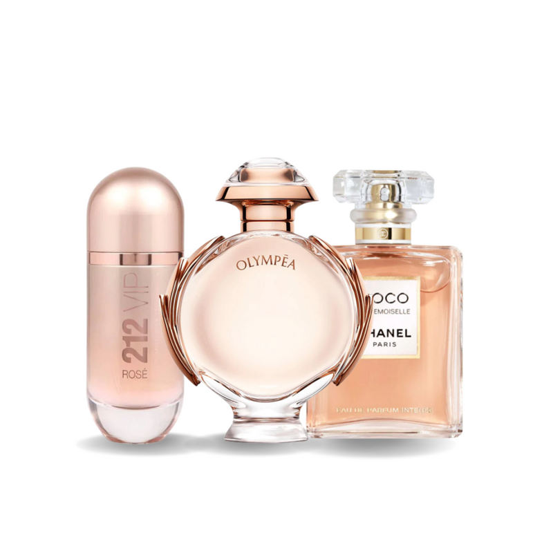 Cofanetto 3 profumi 212 VIP ROSÉ, OLYMPÉA, COCO MADEMOISELLE 100ml
