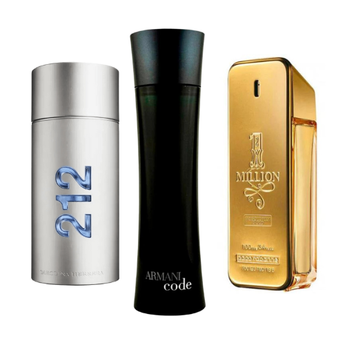 Set di 3 profumi 212 Men NYC, Paco Rabanne One Million, Armani Code Homme 100 ml