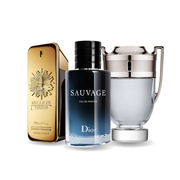 Cofanetto 3 profumi Paco Rabanne ONE MILLION, Dior SAUVAGE, Paco Rabanne INVICTUS 100ml