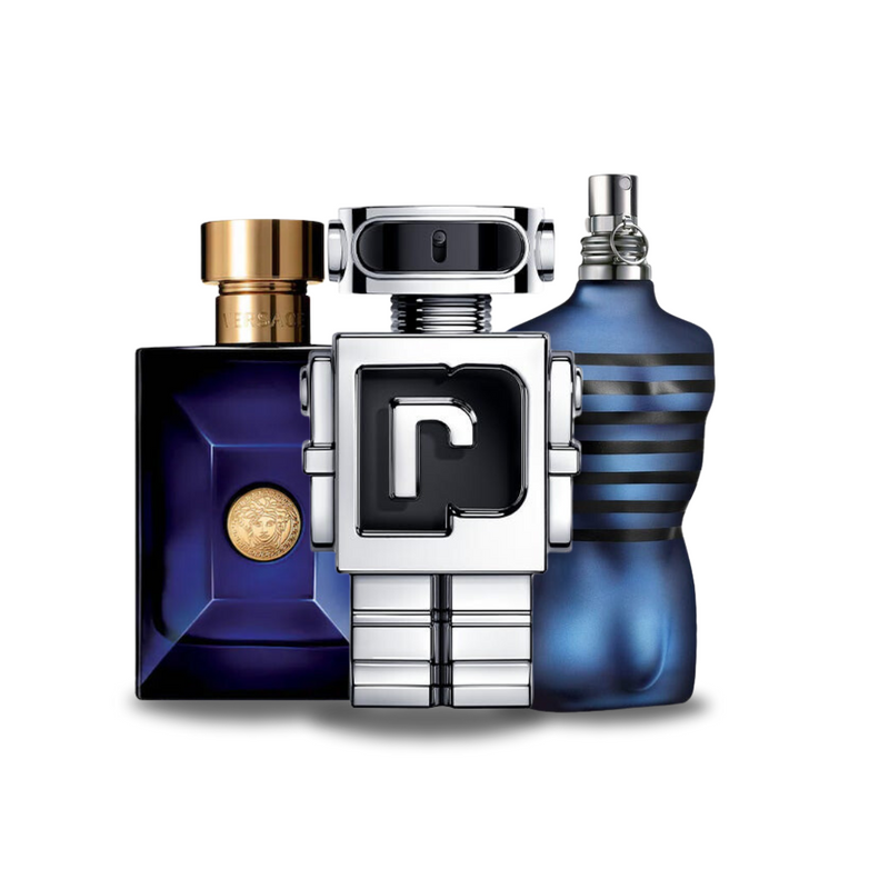 Cofanetto 3 profumi Versace DYLAN BLUE, Paco Rabanne PHANTOM, Jean Paul Gaultier ULTRA MALE 100ml