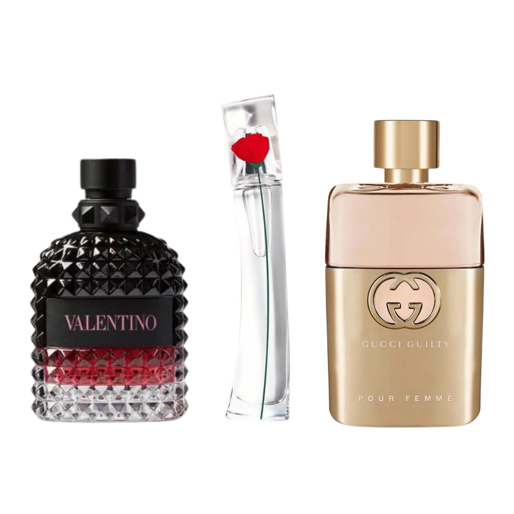 Cofanetto 3 profumi Gucci Guilty, Valentino Intense, Flower Kenzo 100ml